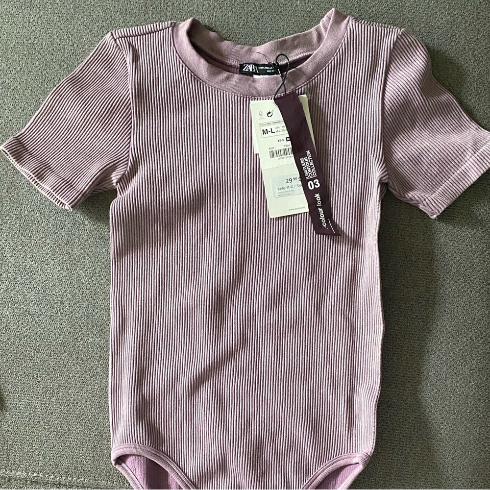 Zara Ribbed Bodycon Bodysuit - Picture 7 of 7